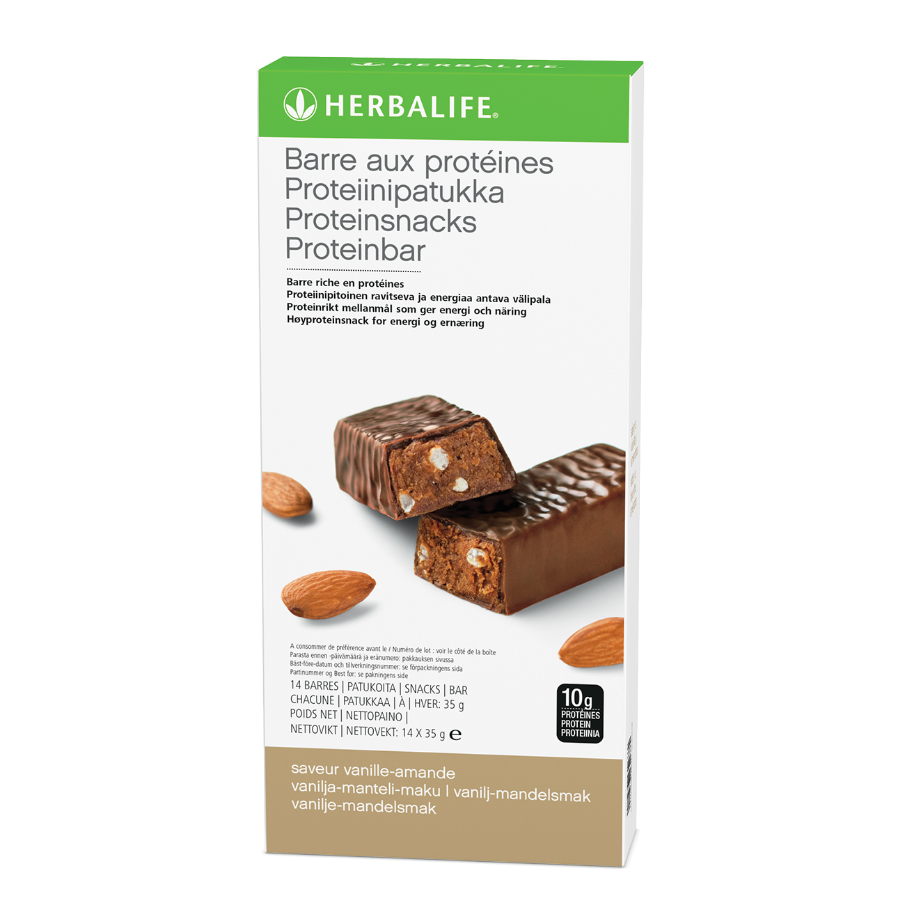 Barres aux Protéines Vanille Amandes 14 barres de 35 g 12 Herbashopping.eu - Barres aux Protéines Vanille Amandes 14 barres de 35 g