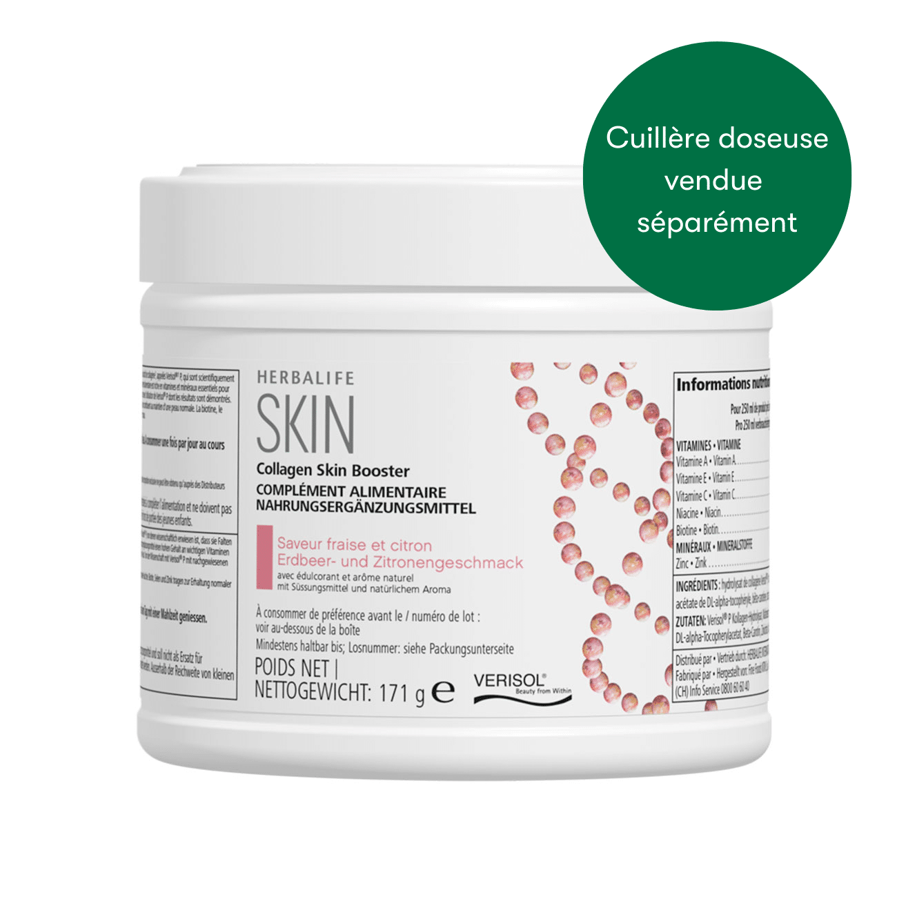Collagen Skin Booster fraise et citron 171 g 10 Herbashopping.eu - Collagen Skin Booster fraise et citron 171 g